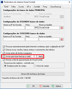 Parâmetros do Sistema