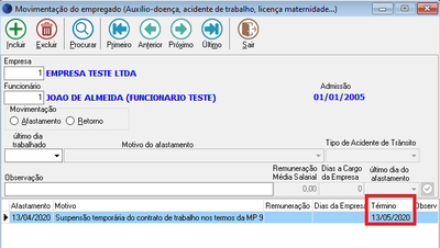 Movimentação de Funcionários