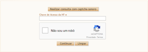 Tela do novo Captcha NF-e