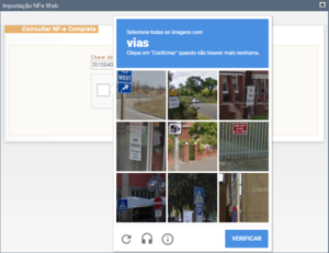 Seleção de resposta ao Captcha NF-e